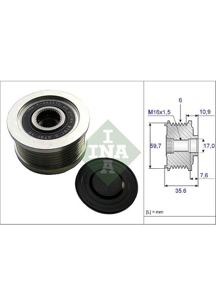 Alternatör Kasnağı Elantra 01 Santafe 06 Trajet 01-08 -Tucson 04-10 -Carens-Cerato-Sportage 2.0crdi