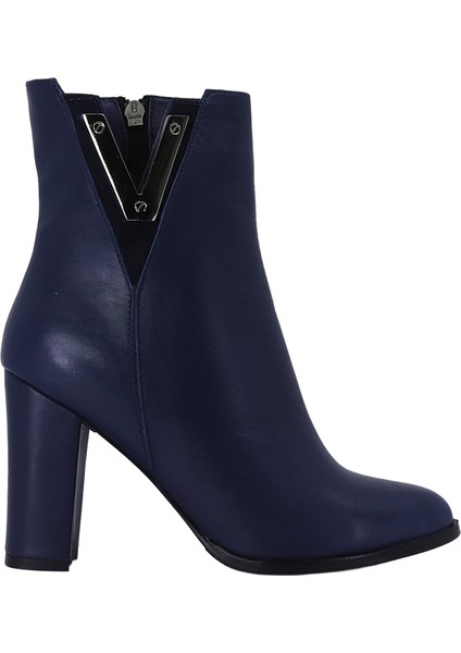 26078 Hakiki Deri Kadın Topuklu Bot