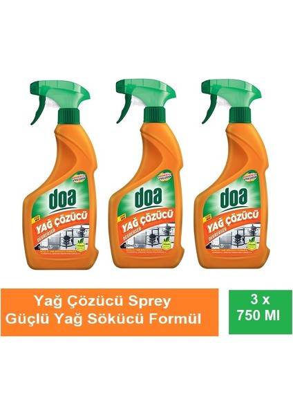 Yağ Çözücü Sprey 750 ml Vegan x 3 Adet