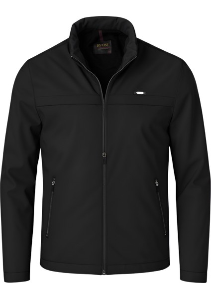 Erkek Siyah Pamuk Polyester Karışımlı Su Itici Içi Kürklü Kaban – Rüzgar Geçirmez, Hafif ve dayanıklı