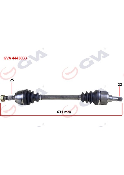 Komple Aks Sol Peugeot P307 00>07 Cıtroen C4 04>11 1.4-1.6 Manuel Şanzıman 00-07 631X25X22