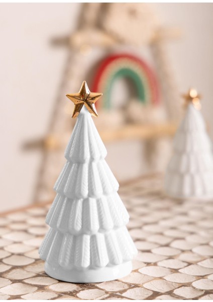 Dekoratif LED Işıklı Yılbaşı Ağacı Beyaz 8X8X14 cm modelleri