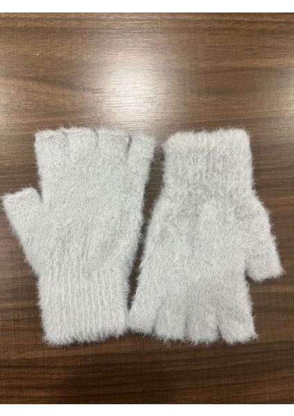 Gri Peluş Kışlık Kesik Parmak Eldiven (Standart) modelleri