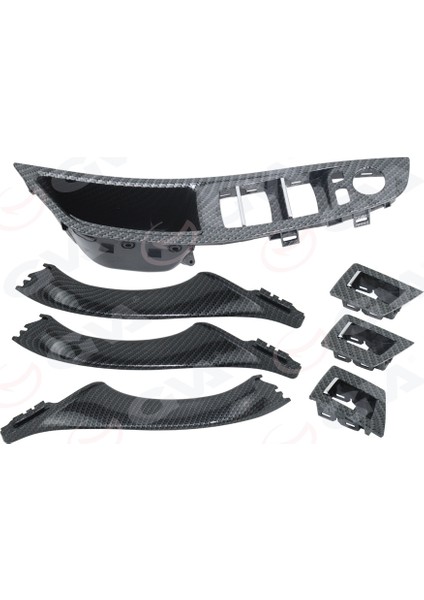 Kapı Tutamak Seti 7 Parça Katlama Lı Bmw F10 Karbon Fiber