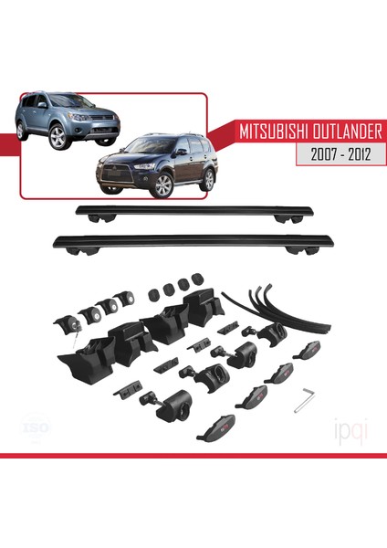 Mitsubishi Outlander 2 2007-2012 Arası ile Uyumlu Hook Model Ara Atkı Tavan Barı Siyah 2 Adet indirimleri