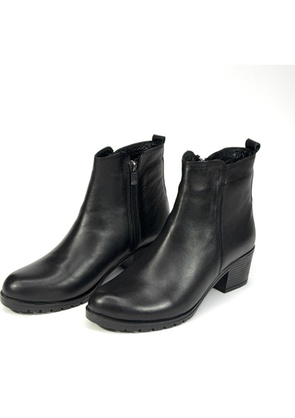 Hakiki Deri Yüksek Kalın Topuklu Kısa Deri Bot M4582 fiyatları