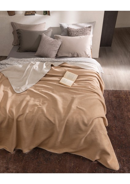 Caureo Tek Kişilik Jakarlı Pamuklu Battaniye - Bej/ekru fırsatları