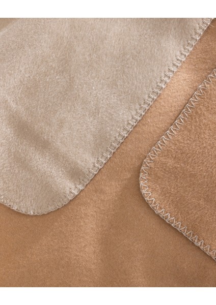 Caureo Tek Kişilik Jakarlı Pamuklu Battaniye - Bej/ekru