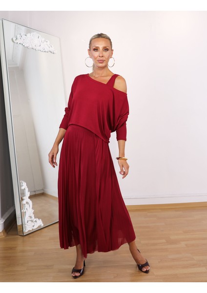 Buketli Kadın Içi Kolsuz Eteği Tül Pliseli Üstü Kısa Bluzlü Iki Parçalı Elbise indirimleri