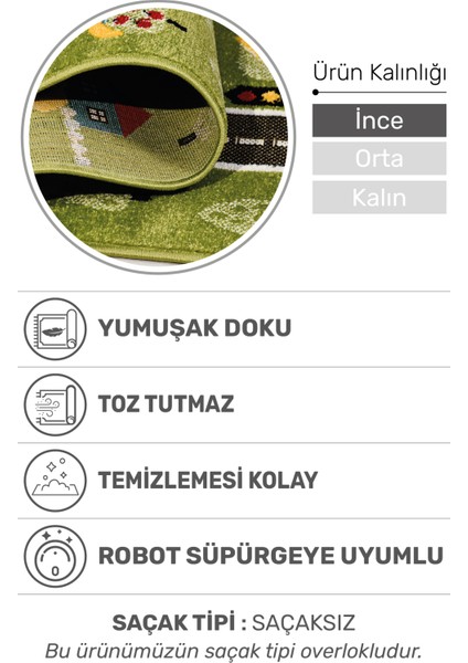 Oyun Şehri Çocuk Oyun Halısı | 3 Boyutlu Araba Yolu Desenli, Tozumaz, Kolay Temizlik, Jüt Tabanlı fiyatları