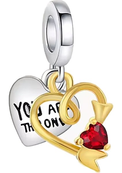 \'you Are The One\' Yazılı Kalp Charm