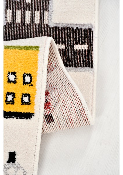 Oyun Şehri Çocuk Oyun Halısı | 3 Boyutlu Araba Yolu Desenli, Tozumaz, Kolay Temizlik, Jüt Tabanlı indirimleri