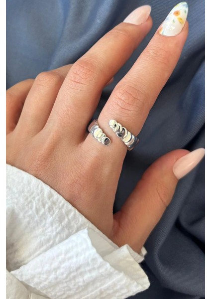 Yeni Sezon Moon Phases Tasarım Ayarlanabilir Kadın Yüzük modelleri