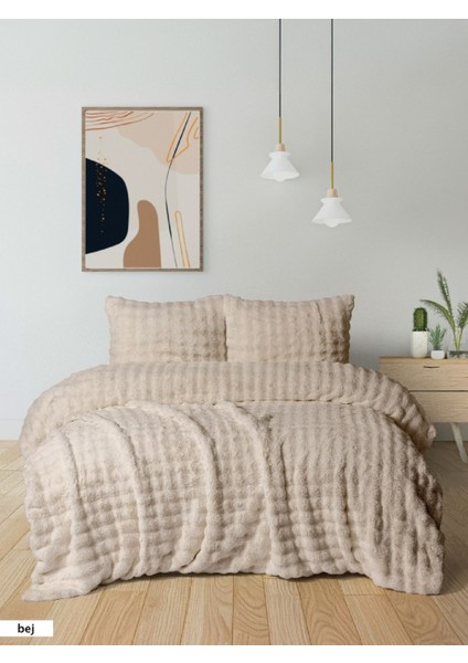 Diamond Kürk Yatak Örtüsü Seti Yastık Kılıflı Çift Kişilik 3 Parça