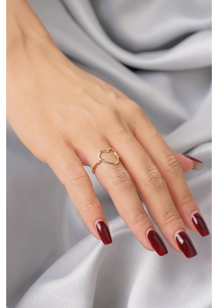 14 Ayar Altın Kalp Motifli Yüzük fiyatları