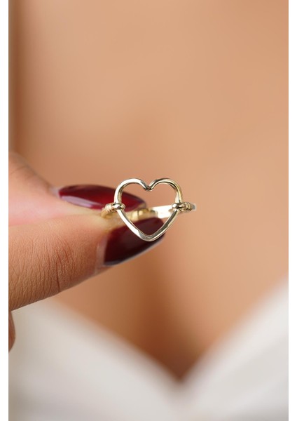 14 Ayar Altın Kalp Motifli Yüzük indirimleri