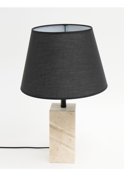 Valen Kumaş Şapkalı Siyah Traverten Abajur fiyatları