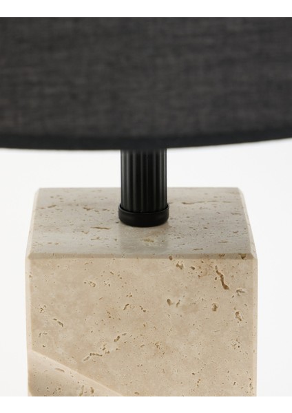 Valen Kumaş Şapkalı Siyah Traverten Abajur fırsatları