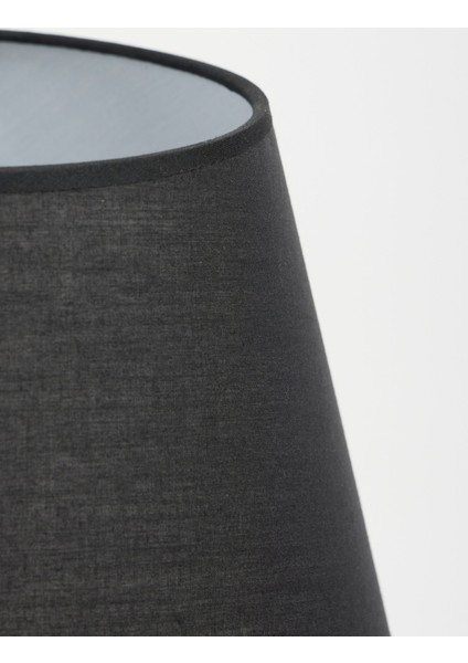 Valen Kumaş Şapkalı Siyah Traverten Abajur