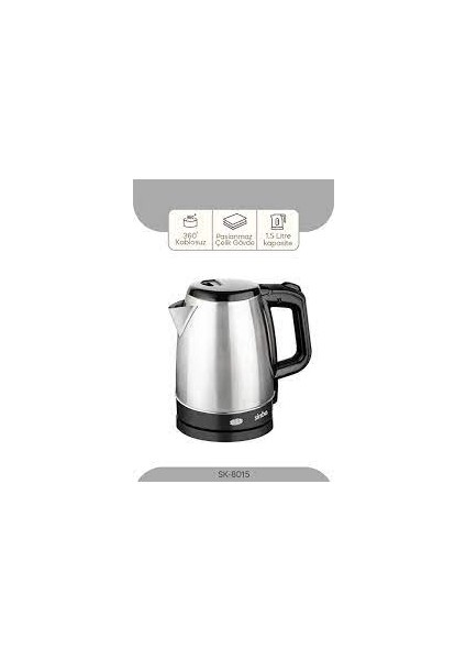 SK-8015 Kablosuz Su Isıtıcı Paslanmaz Çelik Kettle