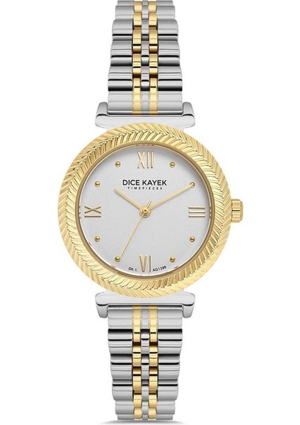 DK.1.AG1396.03 Tasarım Kadranlı Çelik Kordon Çelik Kasa 5 Atm Suya Dayanıklı Metalik-Altın Renk Kadın Kol Saati