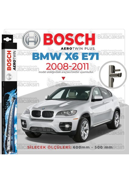 Bosch Aerotwin Muz Silecek Takımı Bmw X6 E71 2008-2011 ile Uyumlu