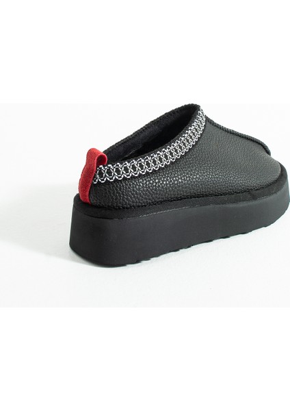 Cilt Deri Içi Kürklü Düz Taban Sabo Kışlık Kadın Terlik fiyatları