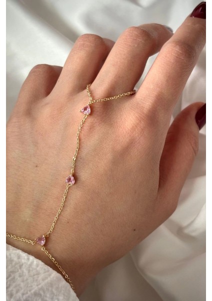 Pembe Zirkon Taşlı Tasarım Kadın Şahmeran fırsatları