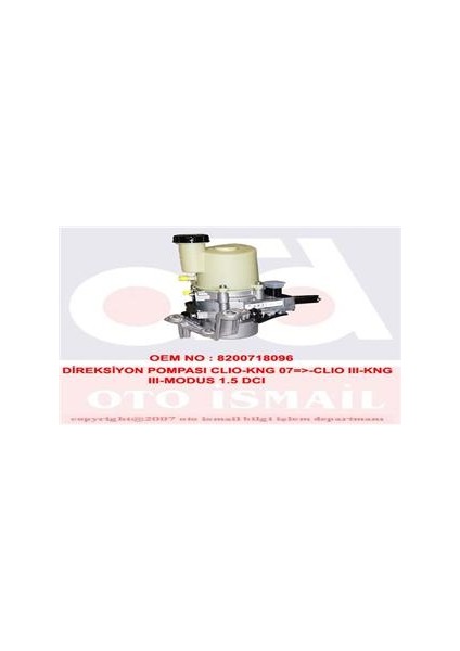 Direksiyon Pompası Elektrikli Clıo-Kng 07 >-Clıo Iıı-Kng Iıı-Modus 1.5 Dcı