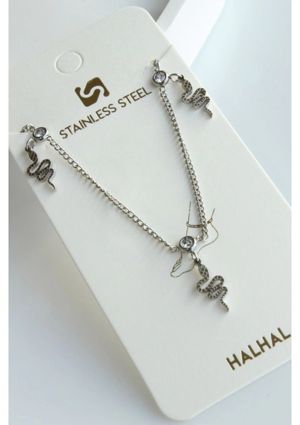 Sallantılı Yılan Model Kadın Çelik Halhal modelleri