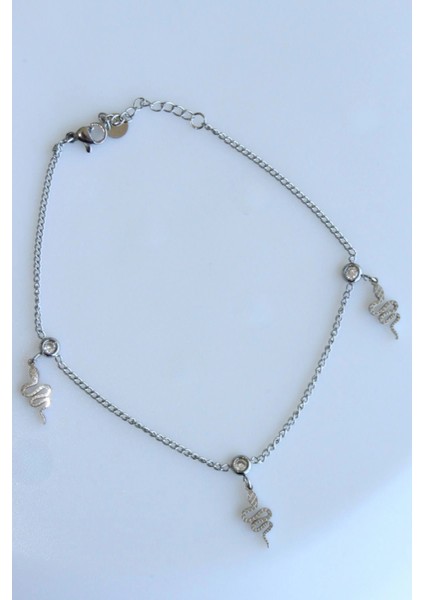 Sallantılı Yılan Model Kadın Çelik Halhal fırsatları