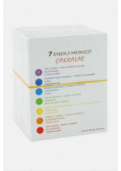 Wizard Çakra Enerji Taşları Bileklik Kartı-Beyaz