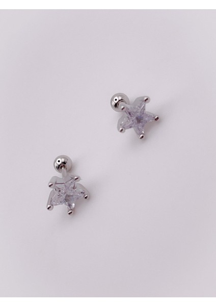 Cerrrahi Çelik Piercing ( Pirsing ) Zirkon Yıldız Tragus Helix Piercing (1ADET) indirimleri