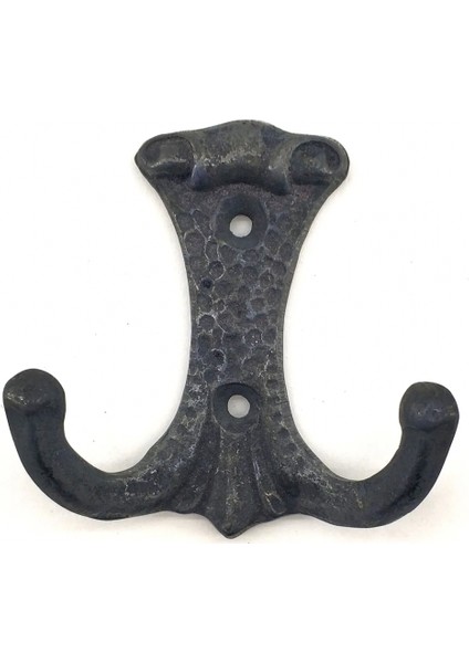 Antika Tarz Dekoratif Pirinç Anıt Çiftli Vestiyer Askı - 85X72 Mm, Oksit