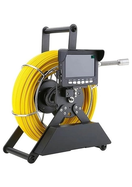 Profosyonel Ekranlı Kameralı 30 Metre Fiber Kablo Yılan Endoskop Kameralı Hafıza Kart Girişli Kuyu, Sondaj, Kanalizyasyon Kamerası 8 mm 4.3 Inc