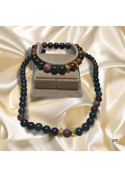 Reina Del Corazen El Yapımı Doğal Kantaşı (Hematit) Antik Kolye- Bileklik – Otantik Tasarım, Tarihî Savaşçı Gücü, Dayanıklılık ve Enerji Veren Takı