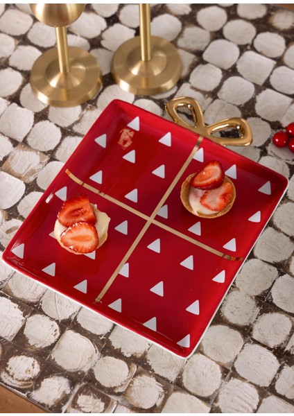 Yılbaşı Servis Tabağı 22X17 cm modelleri