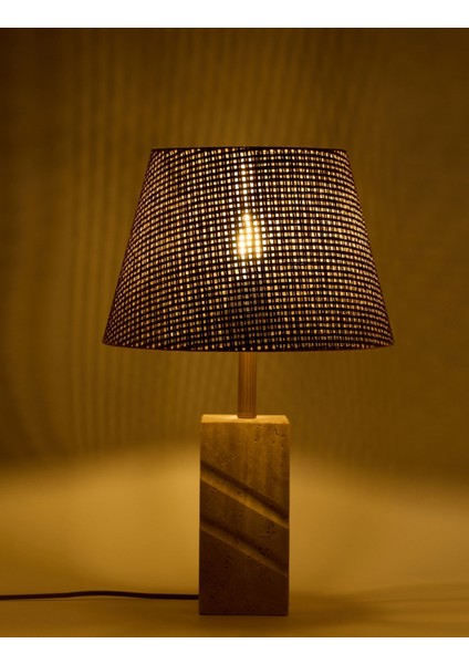 Valen Hasır Şapkalı Traverten Abajur modelleri