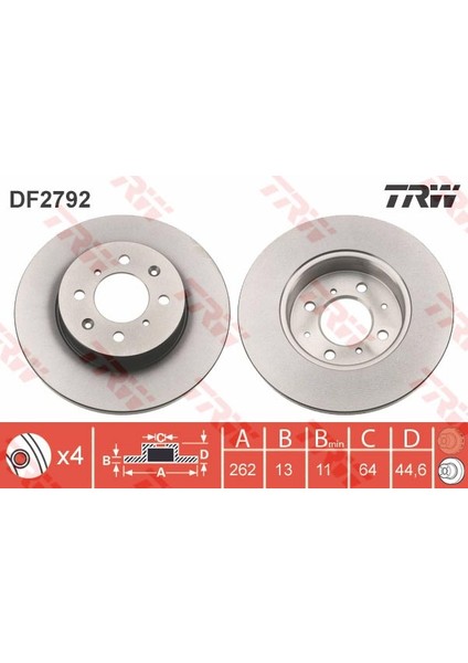 Ön Fren Aynası Rover 200 400 25 45 Mg Cabriolet Coupe 262-4 Dl Havasız