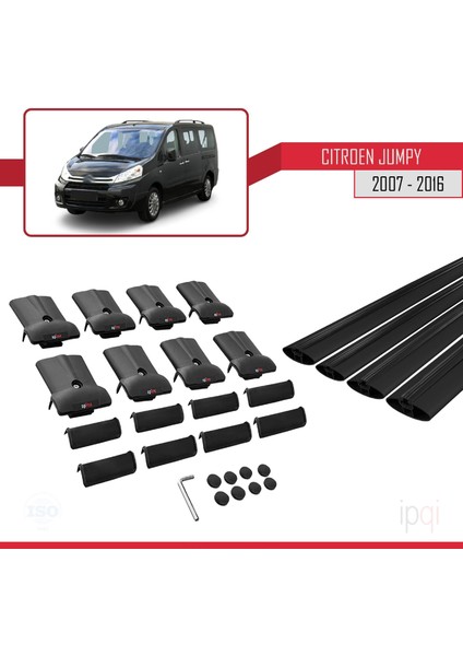 Citroen Jumpy 2 (G9) 2007-2016 Arası ile Uyumlu Fly Model Ara Atkı Tavan Barı Siyah 4 Adet indirimleri