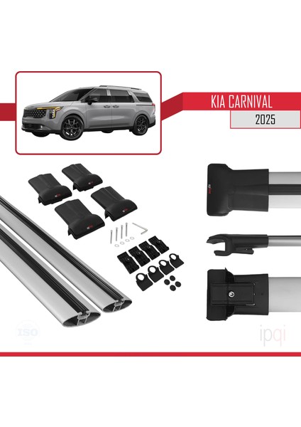 Kia Carnival 2025 ve Sonrası ile Uyumlu Fly Model Ara Atkı Tavan Barı Gri 2 Adet indirimleri