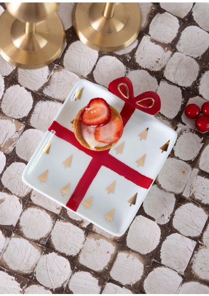 Yılbaşı Servis Tabağı 13X11 cm modelleri