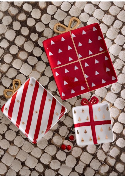 Yılbaşı Servis Tabağı 13X11 cm fırsatları