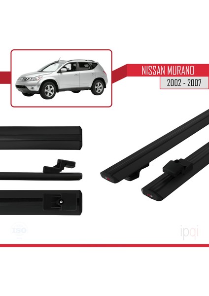 Nissan Murano 2002-2007 Arası ile Uyumlu Basıc Model Ara Atkı Tavan Barı Siyah 2 Adet modelleri