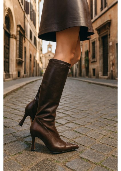 Diz Altı Streç Kadın Topuklu Çizme fiyatları