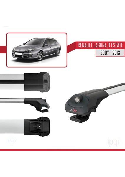 Renault Laguna 3 Estate 2007-2013 Arası ile Uyumlu Ace-1 Ara Atkı Tavan Barı Gri 3 Adet modelleri