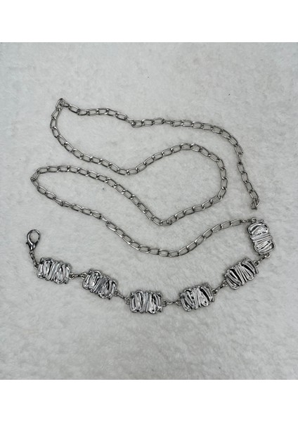 Dalga Formlu Metal Halkalı Zincir Kemer fiyatları