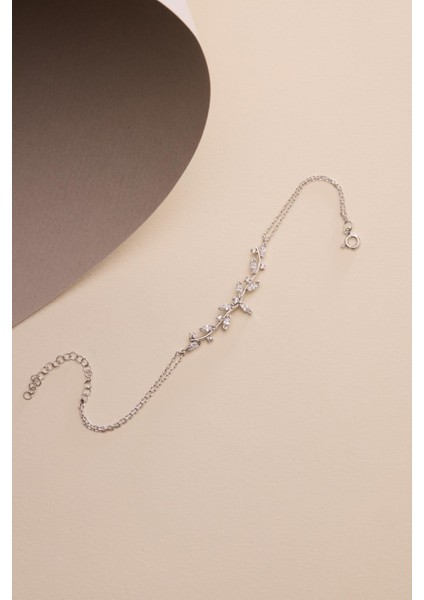 925 Ayar Gümüş Rodyum Kaplama Mekik Taşlı Zarif Sarmaşık Bileklik indirimleri