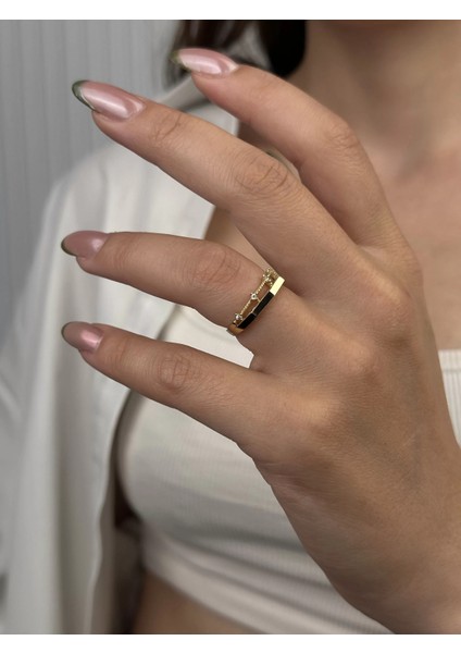 14 Ayar Altın 2 Sıralı Taşlı Yüzük 977 fırsatları