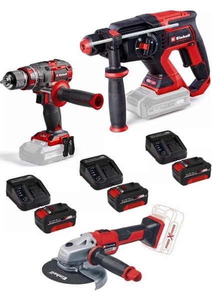 Tp-Hd 18/22 D Li Bl Tp-Cd 18/80 Matkap Axxio 18/150 Avuç Taşlama 3X4.0AH Akülü Kömürsüz Set